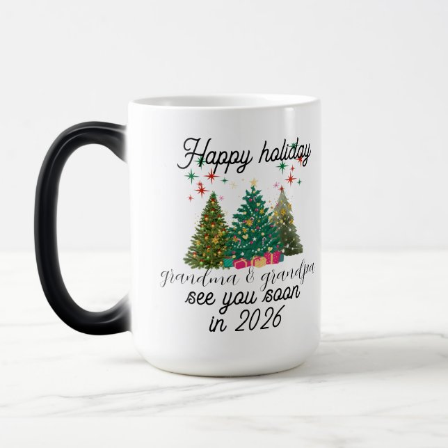 Promoted to Grandparents Christmas tree  Magisk Mugg (Vänster)