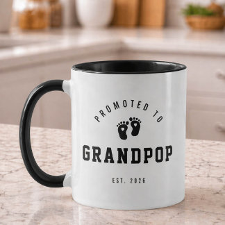 Promoted to Grandpop Mug New Grandpa Gift Mugg