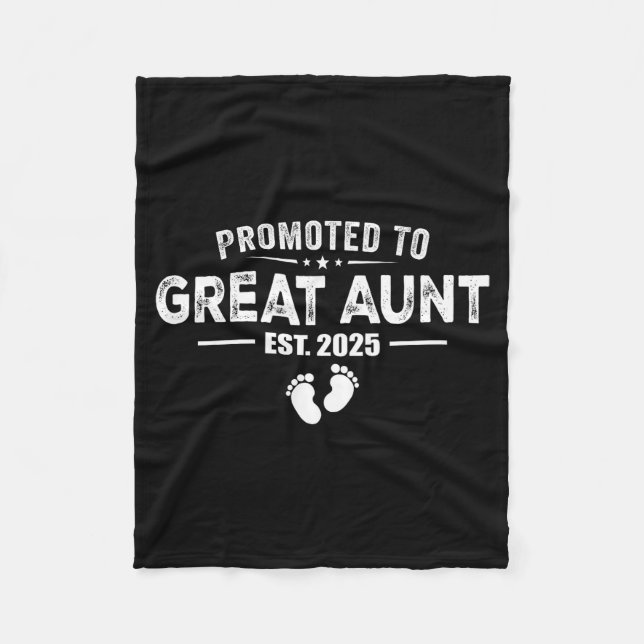Promoted To Great Aunt 2025 Baby &amp; Aunt Funny  Fleecefilt (Framsidan)