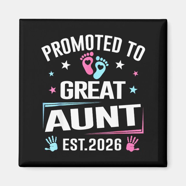 Promoted To Great Aunt Est 2026 Pregnancy Announce Magnet (Framsidan)