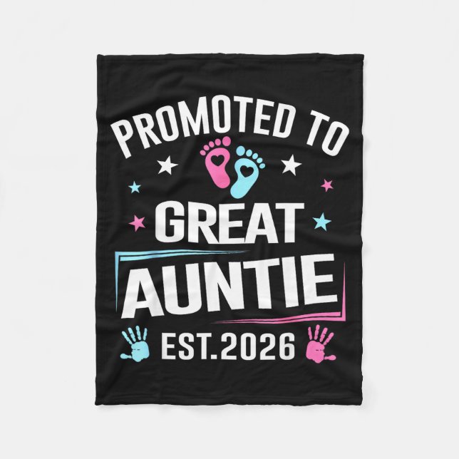 Promoted To Great Auntie Est 2026 Pregnancy Announ Fleecefilt (Framsidan)