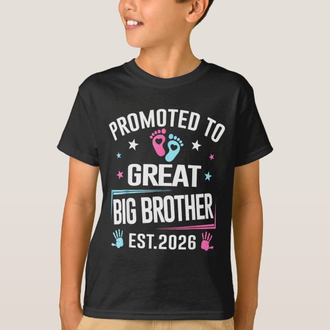 Promoted To Great Big Brother Est 2026  T Shirt (Framsida)