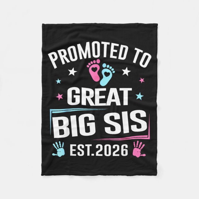 Promoted To Great Big Sis Est 2026 Pregnancy Annou Fleecefilt (Framsidan)