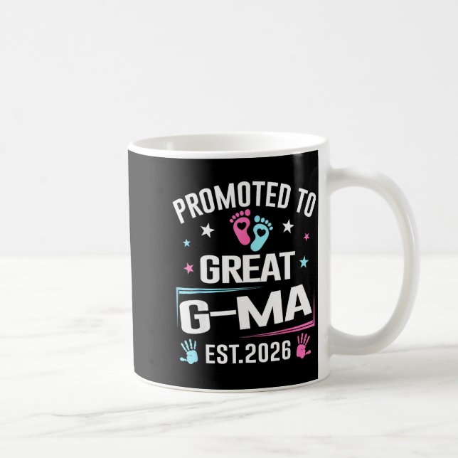 Promoted To Great G-ma Est 2026 Pregnancy Announce Kaffemugg (Höger)