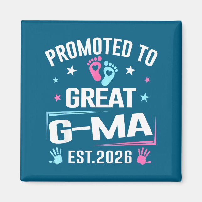 Promoted To Great G-ma Est 2026 Pregnancy Announce Magnet (Framsidan)