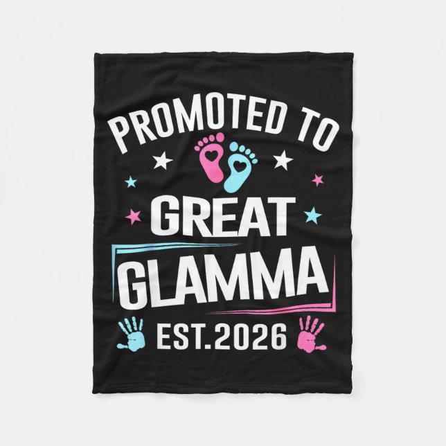 Promoted To Great Glamma Est 2026 Pregnancy Announ Fleecefilt (Framsidan)