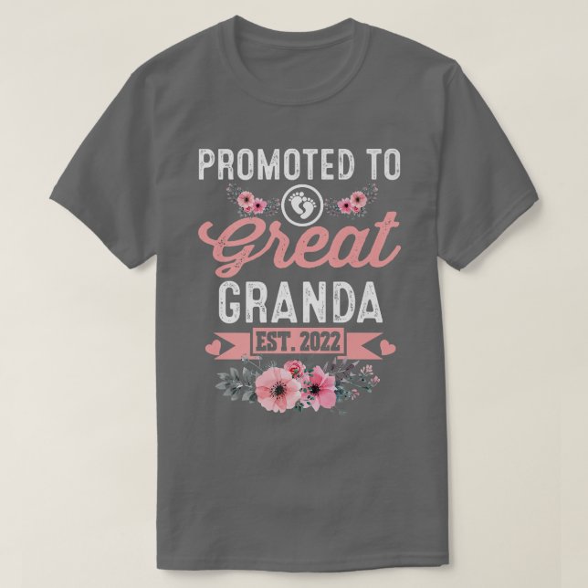 Promoted to Great Granda Est 2022 Grandma Mothers  T Shirt (Design framsida)