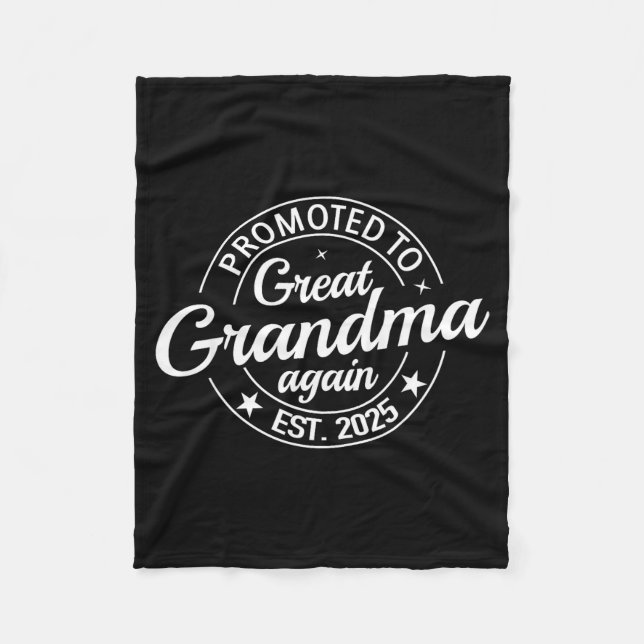 Promoted To Great Grandma Again 2025 Pregnancy Bab Fleecefilt (Framsidan)