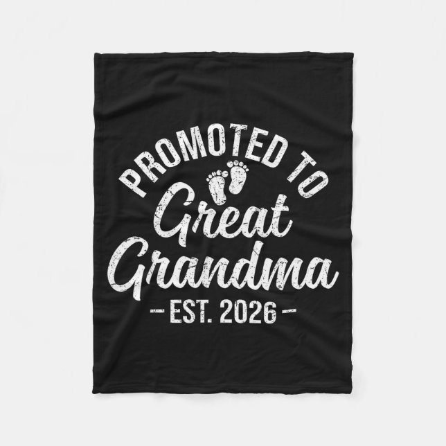 Promoted To Great Grandma Est 2026 First Time New  Fleecefilt (Framsidan)