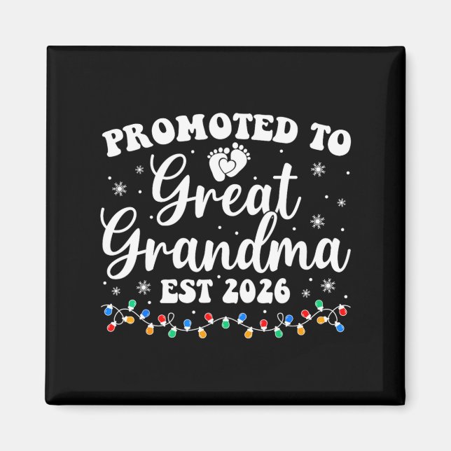 Promoted To Great Grandma Est 2026 First Time New  Magnet (Framsidan)
