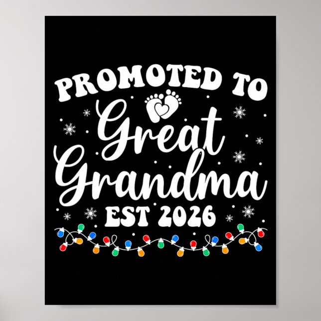Promoted To Great Grandma Est 2026 First Time New  Poster (Framsidan)