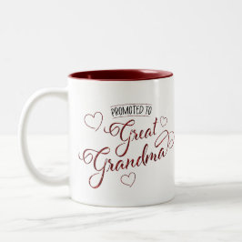 Promoted to Great Grandma faux sparkle baby photo Två-Tonad Mugg