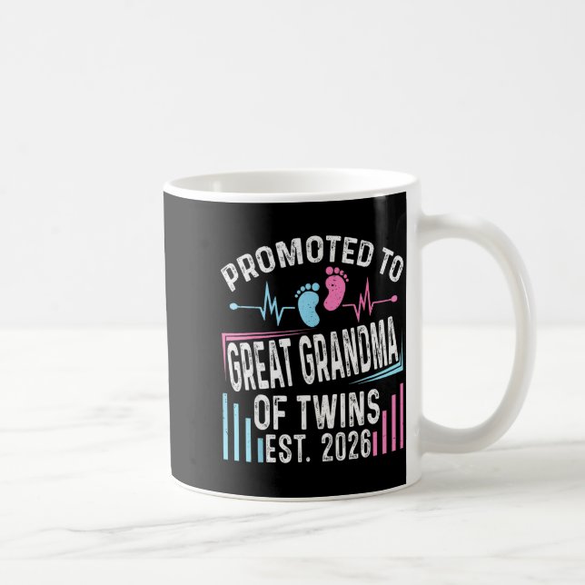 Promoted To Great Grandma Of Twins Est 2026 Baby S Kaffemugg (Höger)