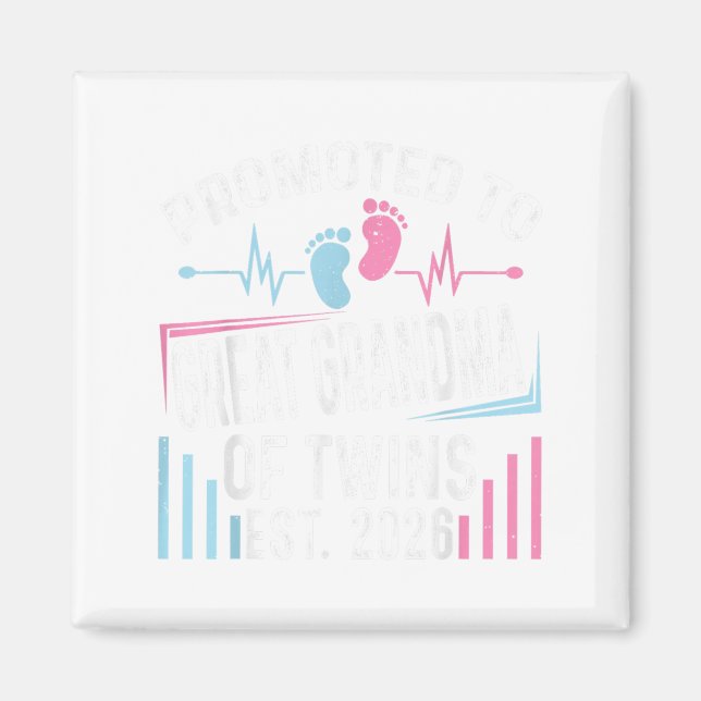 Promoted To Great Grandma Of Twins Est 2026 Baby S Magnet (Framsidan)