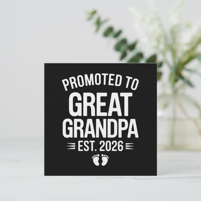 Promoted To Great Grandpa Est 2026 Pregnancy Baby Inbjudningar (Stående Fram)