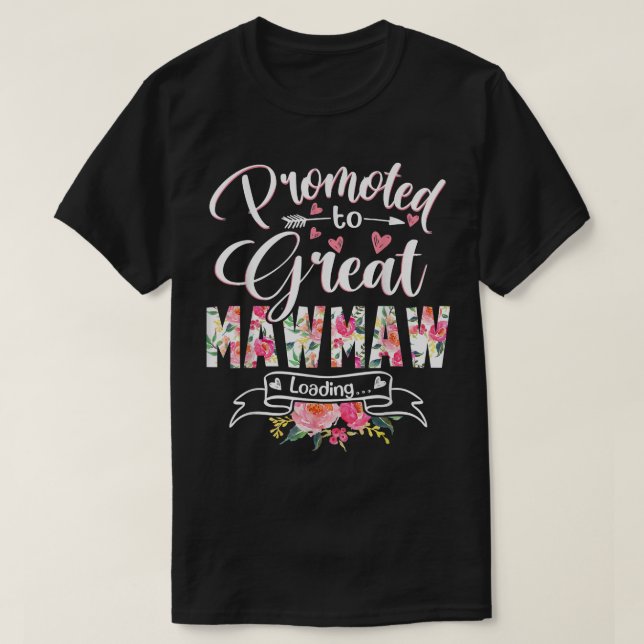 Promoted to Great Mawmaw Est 2022 Floral First Tim T Shirt (Design framsida)