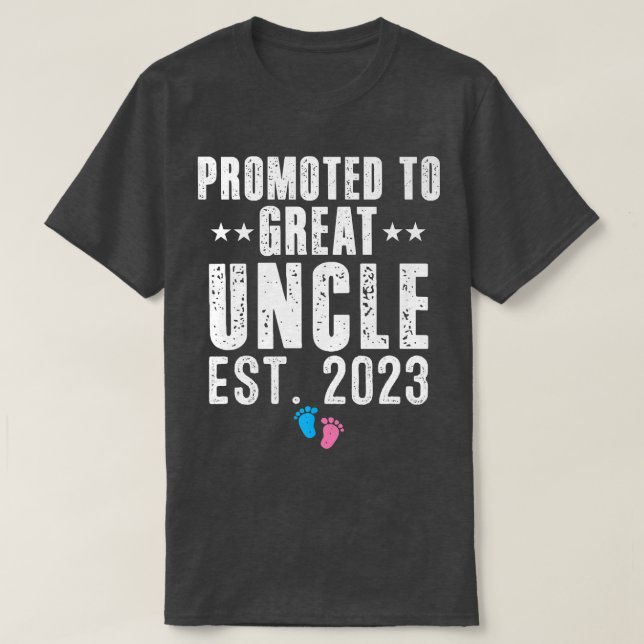 Promoted To Great Uncle 2023 Pregnancy Reveal Pink T Shirt (Design framsida)