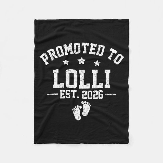 Promoted To Lolli Est 2026 Baby Announcement  Fleecefilt (Framsidan)