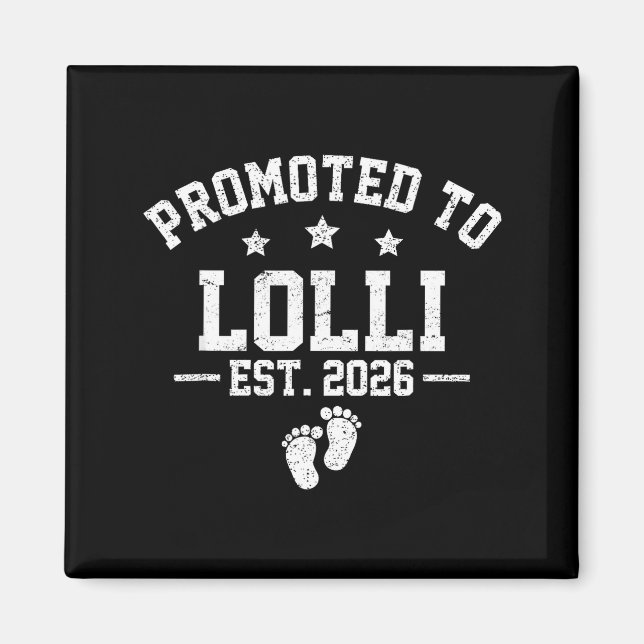 Promoted To Lolli Est 2026 Baby Announcement  Magnet (Framsidan)