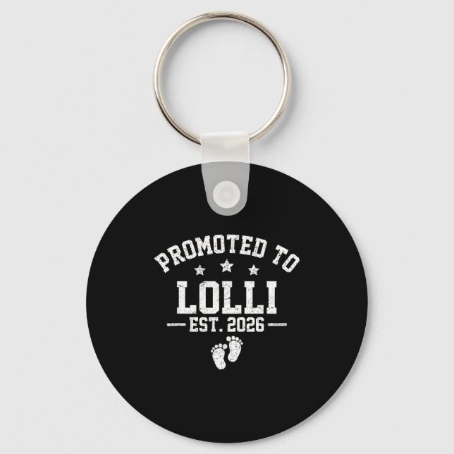 Promoted To Lolli Est 2026 Baby Announcement  Nyckelring (Framsida)
