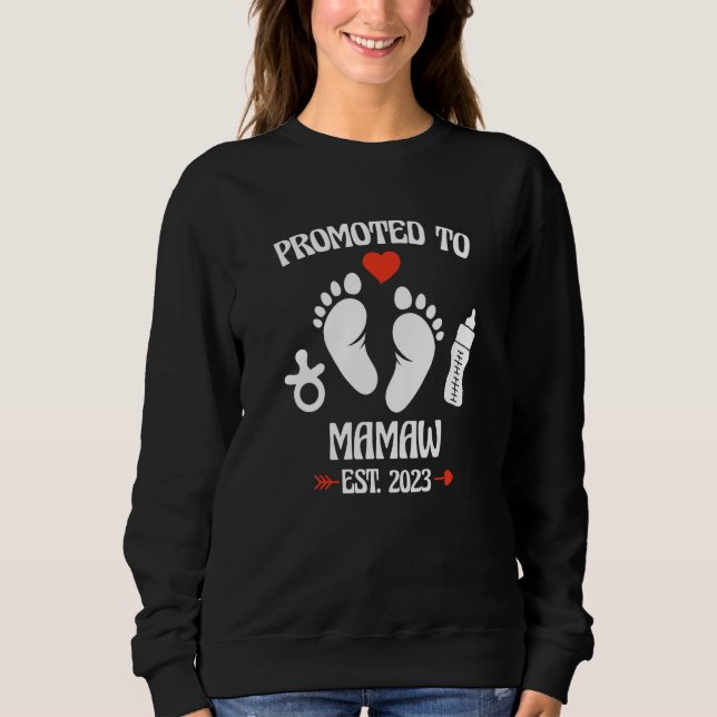 Promoted To Mamaw 2023 First Time New Grandma Preg T Shirt (Framsida)