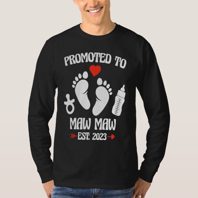 Promoted To Maw Maw 2023 First Time New Grandma Pr T Shirt (Framsida)