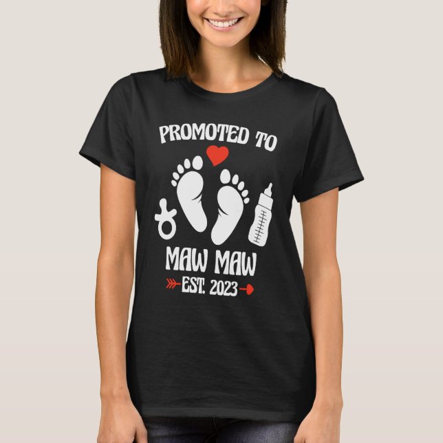 Promoted To Maw Maw 2023 First Time New Grandma Pr T Shirt (Framsida)