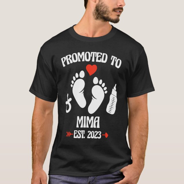 Promoted To Mima 2023 First Time New Grandma Pregn T Shirt (Framsida)