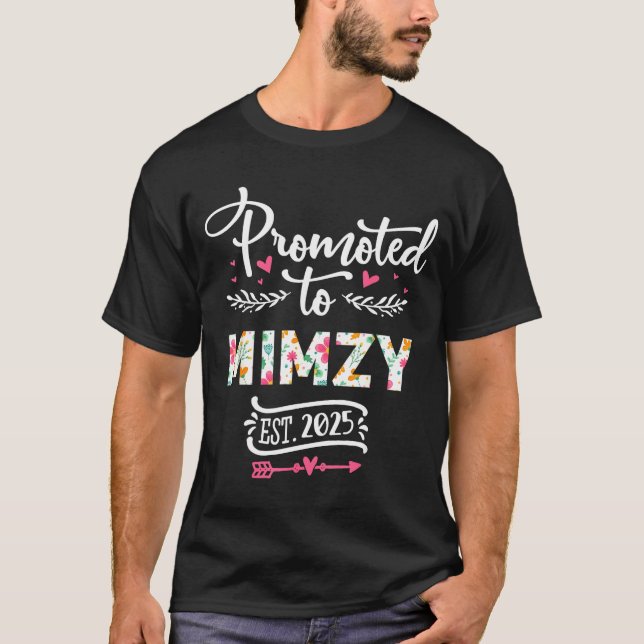 Promoted To Mimzy 2025 Cute Pregnancy Announcement T Shirt (Framsida)