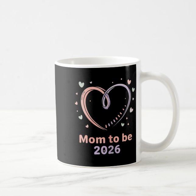 Promoted To Mom To Be Est. 2026 New Born Baby Moth Kaffemugg (Höger)