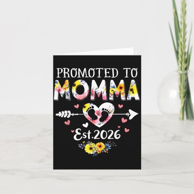 Promoted To Momma 2026 First Time New Grandma Preg Kort (Framsida)