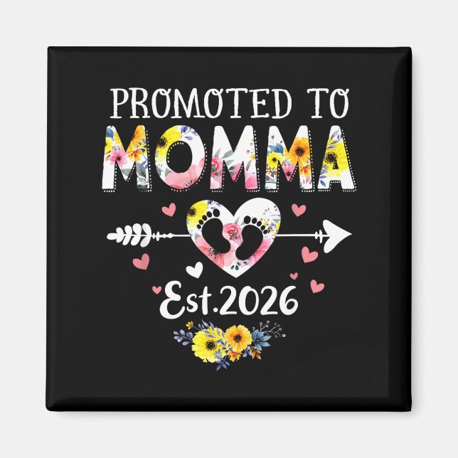 Promoted To Momma 2026 First Time New Grandma Preg Magnet (Framsidan)