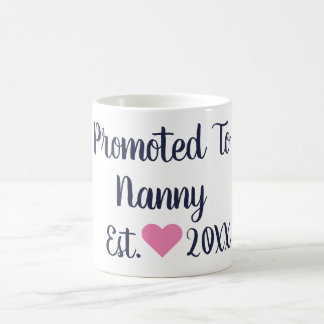 Promoted To Nanny Navy & Pink Mug Kaffemugg