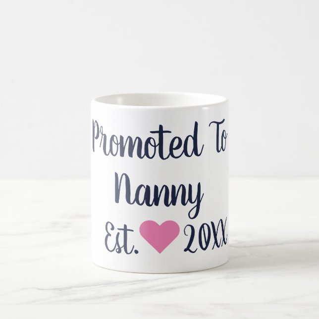 Promoted To Nanny Navy & Pink Mug Kaffemugg (Center)
