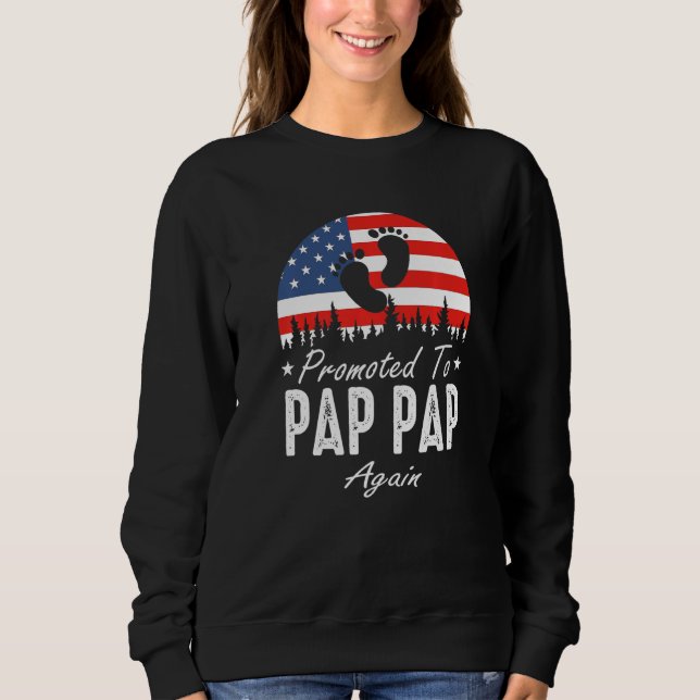 Promoted To Pap Pap Again 2024 US Flag Father's Da T Shirt (Framsida)