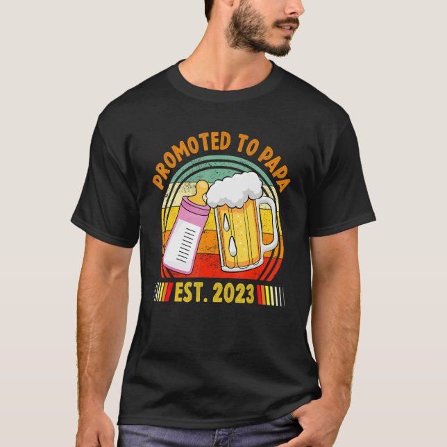Promoted To Papa 2023 Pregnancy Soon To Be 2023 T Shirt (Framsida)