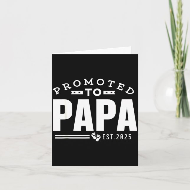 Promoted To Papa 2025 New 1st First Time Papa Dad  Kort (Framsida)