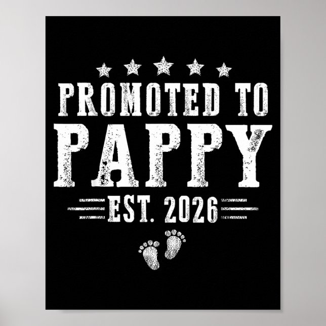 Promoted To Pappy Est.2026 Father's Day First Time Poster (Framsidan)