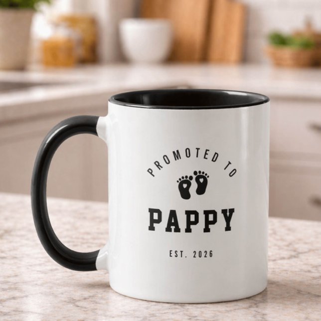 Promoted to Pappy Mug New Grandpa Gift Mugg (Skapare uppladdad)
