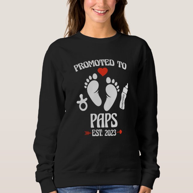 Promoted To Paps 2023 First Time New Grandpa Pregn T Shirt (Framsida)