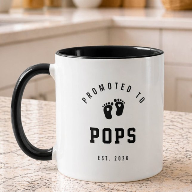 Promoted to Pops New Grandpa Mug Mugg (Skapare uppladdad)