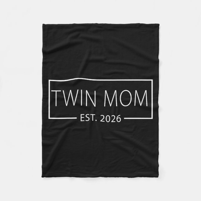 Promoted To Twin Mom Est 2026 Expect Baby 2026  Fleecefilt (Framsidan)