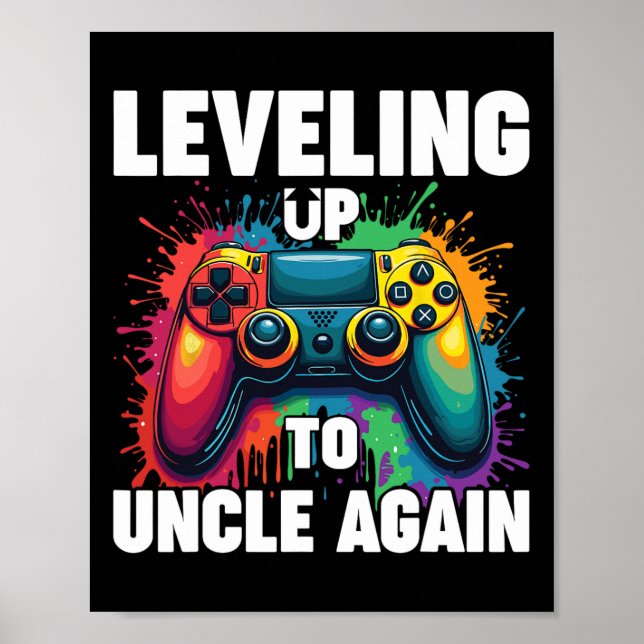 Promoted To Uncle Gender Reveal Leveling Up To Unc Poster (Framsidan)