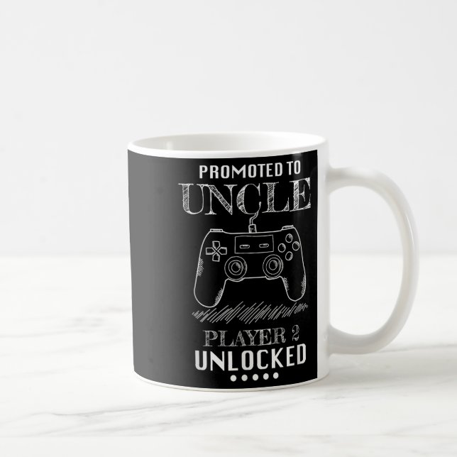 Promoted To Uncle Player 2 Unlock Shirt New Uncle  Kaffemugg (Höger)