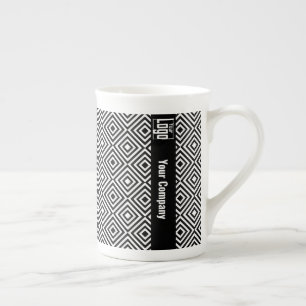 Promotion Company Logotyp, Namn Black & White Möns Benporslin Mugg