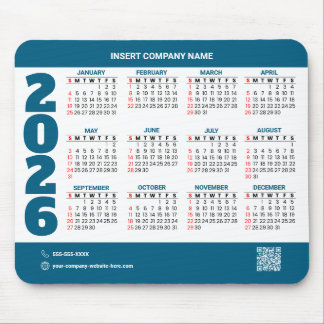 Promotional 2026 Calendar QR Code Mousepad Musmatta