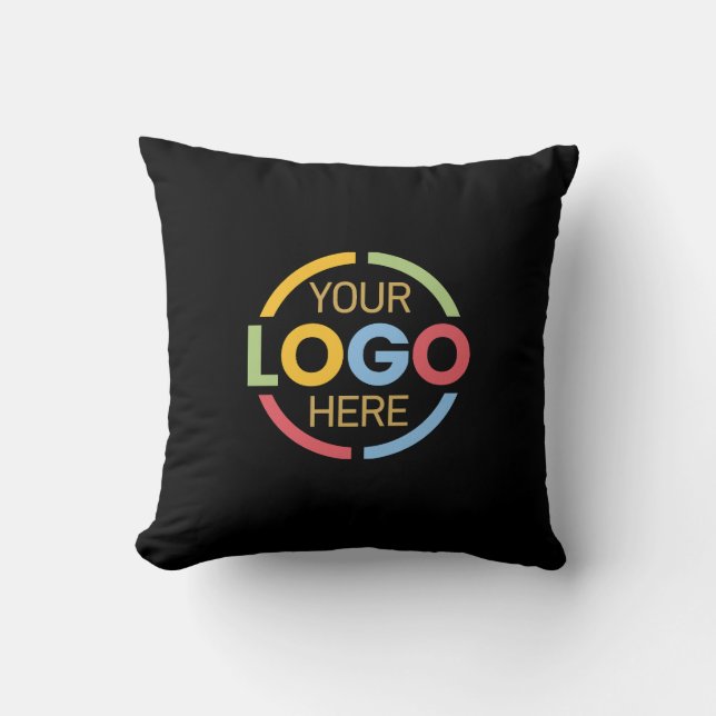 Promotional Black Company Business Logotyp Branded Kudde (Framsida)