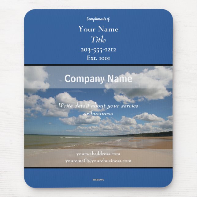 Promotional Mousepad Cloudy Beach - HAMbyWG Musmatta (Framsidan)