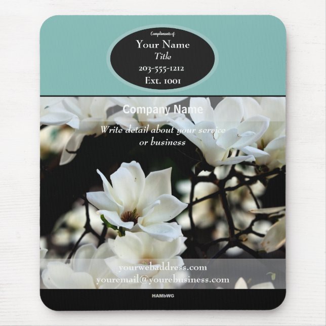 Promotional Mousepad White Magnolia - HAMbyWG Musmatta (Framsidan)