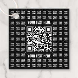 Promotional QR code (editable) plus Logo Pattern Gåvor Etiketter